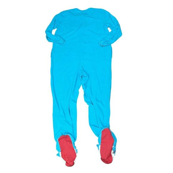 NICK & NORA Blue Fleece Shark One Piece Sleepwear Footed Pajamas Adult Xlarge - Picture 6 of 6